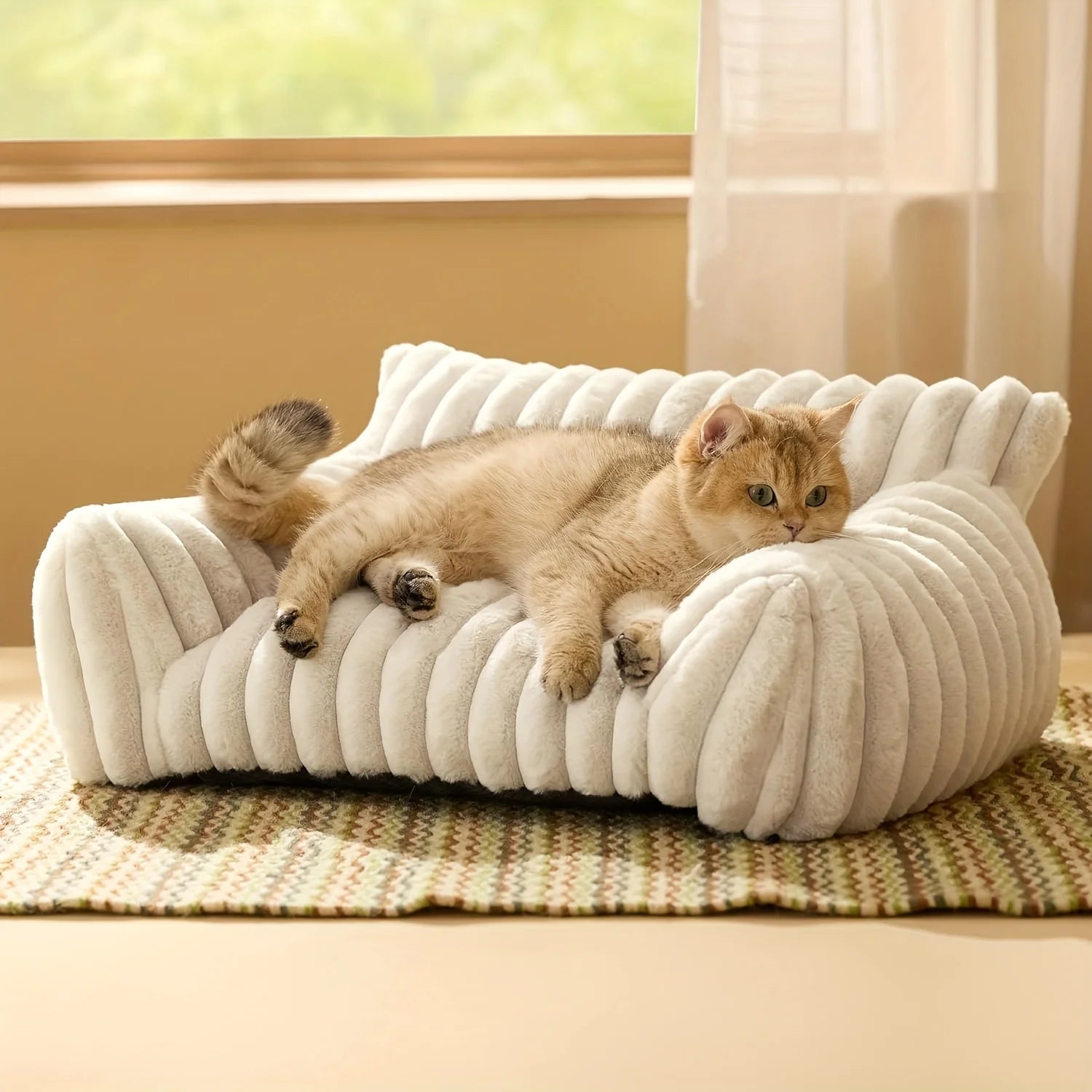 Katzenbett mit hohen Rändern für mehr Geborgenheit