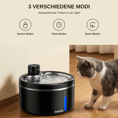 Trinkbrunnen für Katzen mit drei Wassermodi